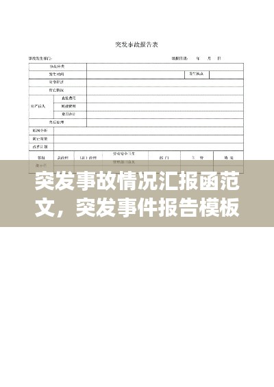 突发事故情况汇报函范文,突发事件报告模板